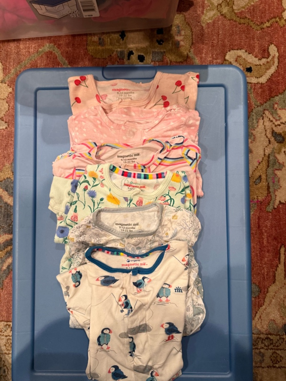 Magnetic Me Baby Onesie Set - Pink, Cream, Blue, Multicolor Prints (6 total)
